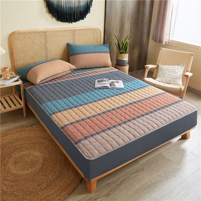 91家纺网 家纺一手货源 找家纺 总-雪云美2022新款A类全棉色织水洗棉夹棉单床笠床罩可定制