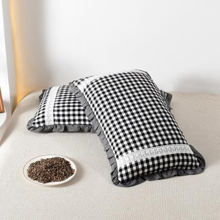 91家纺网 家纺一手货源 找家纺 总 织布人 2022新款全棉水洗棉荞麦枕头枕芯-大花边系列