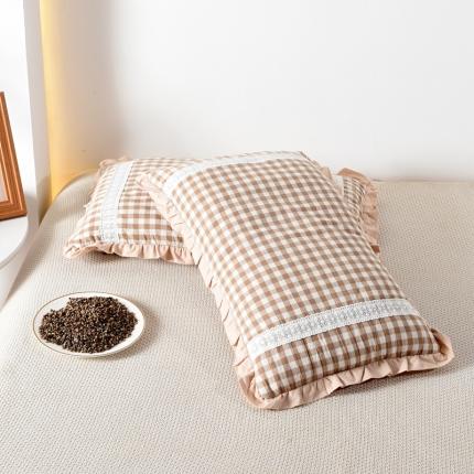 91家纺网 家纺一手货源 找家纺 总 织布人 2022新款全棉水洗棉荞麦枕头枕芯-大花边系列