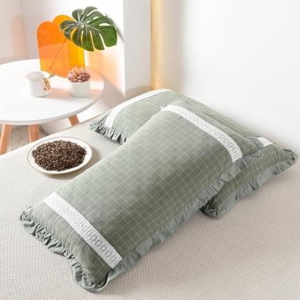 91家纺网 家纺一手货源 找家纺 总 织布人 2022新款全棉水洗棉荞麦枕头枕芯-大花边系列