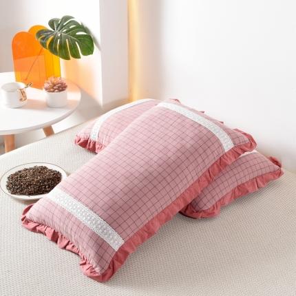 总 织布人 2022新款全棉水洗棉荞麦枕头枕芯-大花边系列