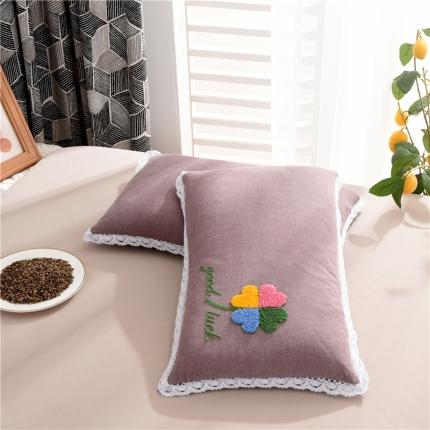 91家纺网 家纺一手货源 找家纺 织布人 2022新款全棉水洗棉毛巾绣荞麦枕头枕芯-四叶草系列