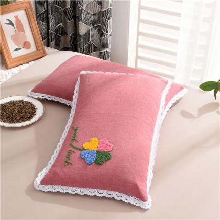 91家纺网 家纺一手货源 找家纺 织布人 2022新款全棉水洗棉毛巾绣荞麦枕头枕芯-四叶草系列