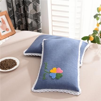 91家纺网 家纺一手货源 找家纺 织布人 2022新款全棉水洗棉毛巾绣荞麦枕头枕芯-四叶草系列