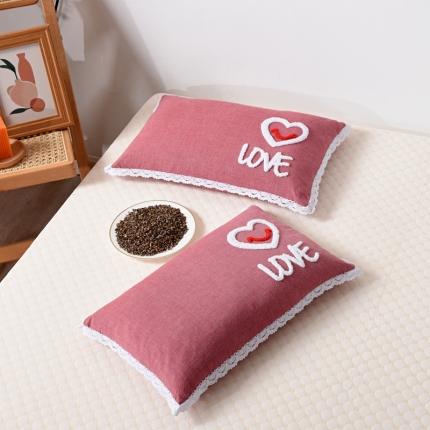 91家纺网 家纺一手货源 找家纺 总 织布人2022新款全棉水洗棉毛巾绣荞麦枕头枕芯-爱心系列