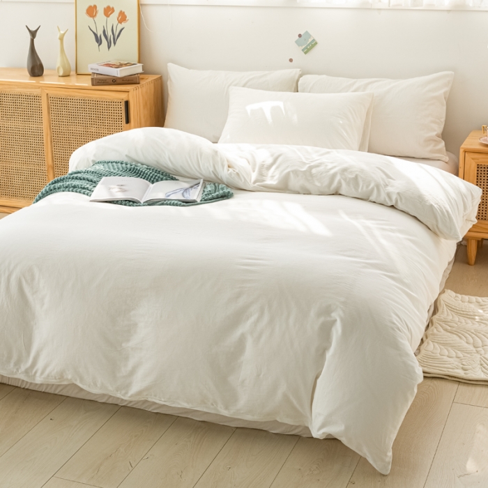 91家纺网 家纺一手货源 找家纺 安莱生活 2022新款不染单品被套 纯素白