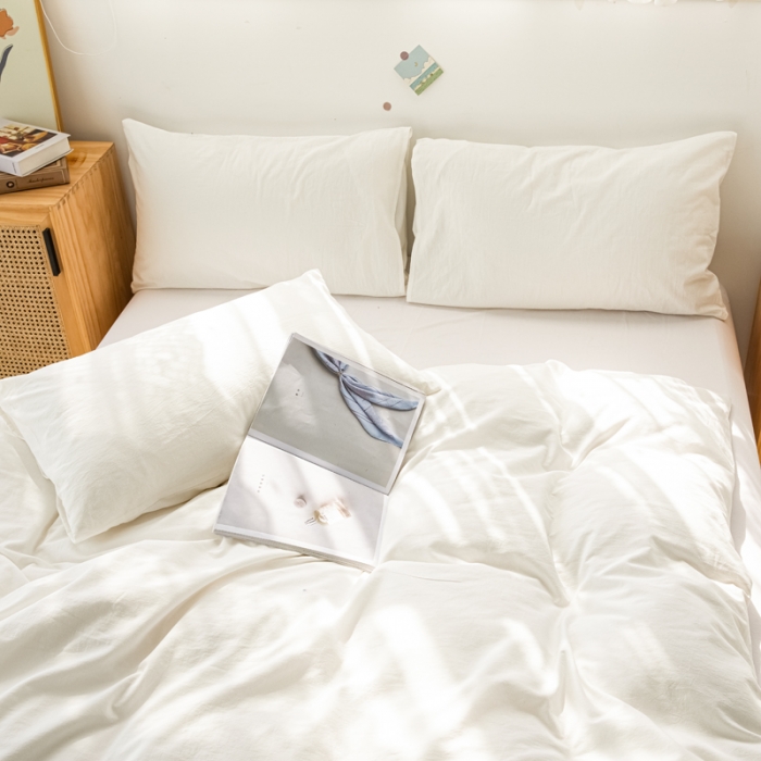 91家纺网 家纺一手货源 找家纺 安莱生活 2022新款不染单品被套 纯素白