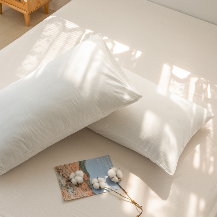 91家纺网 家纺一手货源 找家纺 安莱生活 2022新款不染单品枕套一只 纯素白