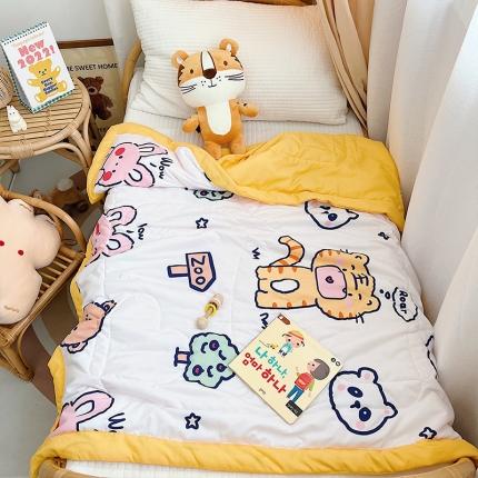 91家纺网 家纺一手货源 找家纺 鱼宝 2022新款水洗棉儿童夏被 虎虎生威