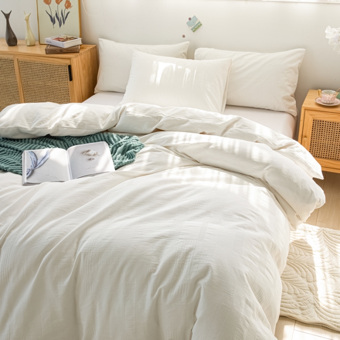 91家纺网 家纺一手货源 找家纺 安莱生活 2022新款原棉不染四件套 大方格