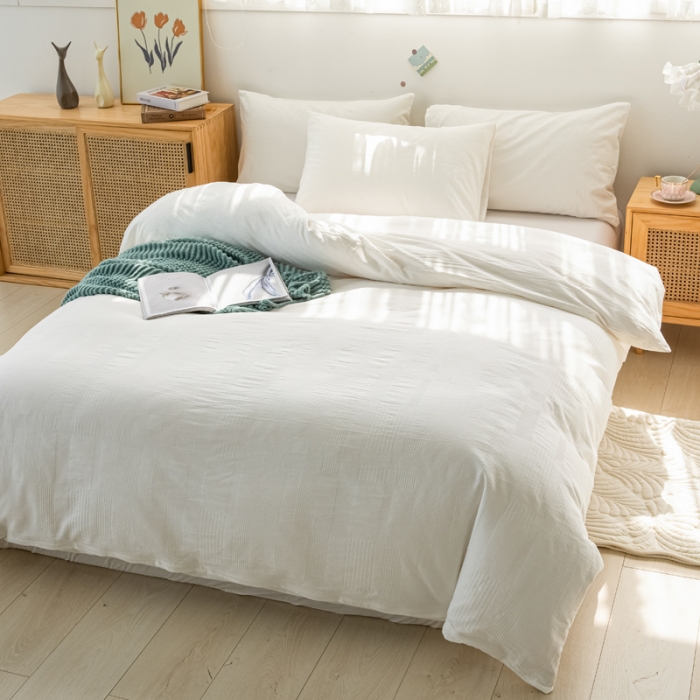 91家纺网 家纺一手货源 找家纺 安莱生活 2022新款原棉不染四件套 大方格