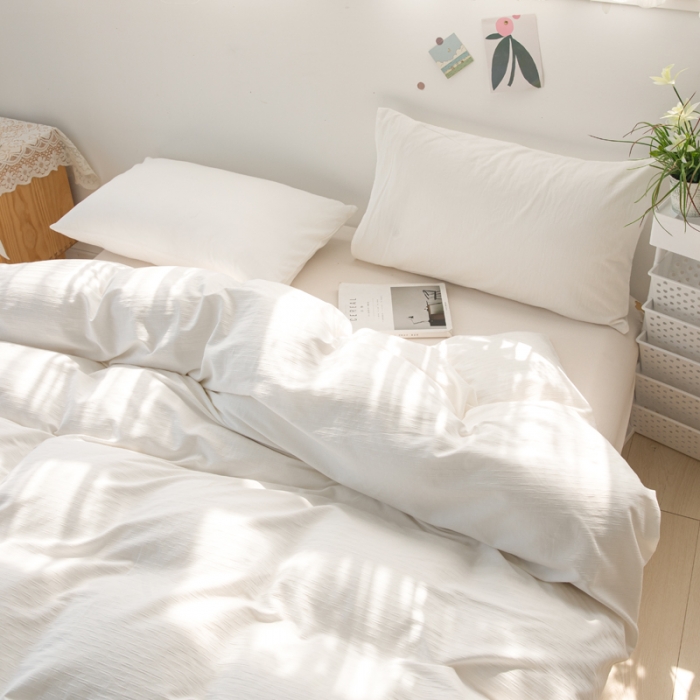 91家纺网 家纺一手货源 找家纺 安莱生活 2022新款原棉不染四件套 小雨点