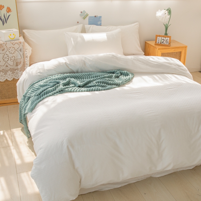 91家纺网 家纺一手货源 找家纺 安莱生活 2022新款原棉不染四件套 小雨点