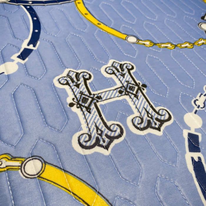 91家纺网 家纺一手货源 找家纺 金爱家 2023新款简约轻奢风乳胶凉席夏被四件套 马到成功蓝