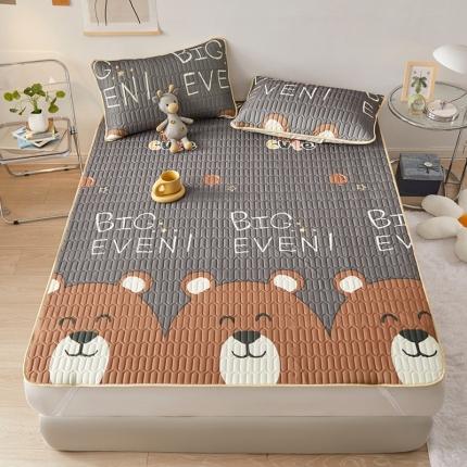 91家纺网 家纺一手货源 找家纺 湘之帛 2025新款0.3m乳胶凉席三件套系列呆呆熊