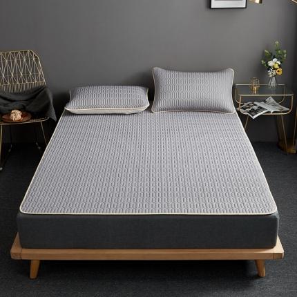 91家纺网 家纺一手货源 找家纺 湘之帛 2025新款0.3m乳胶凉席三件套系列经典灰