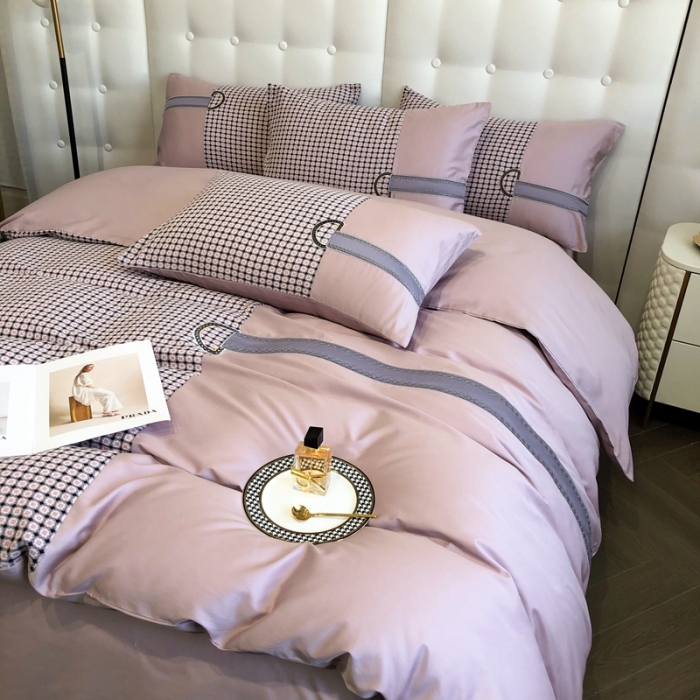 91家纺网 家纺一手货源 找家纺 (总) 品家居 2025新款全棉提花双层纱四件套-奈薇系列