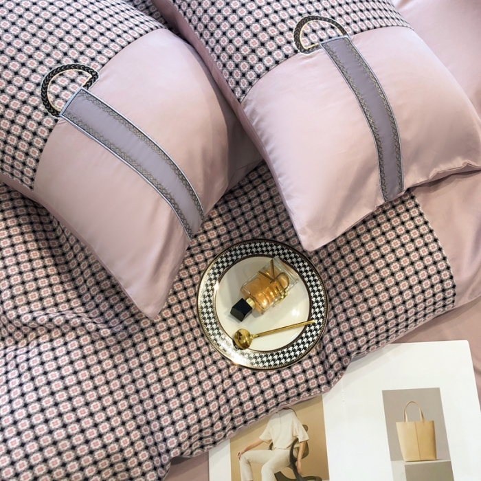 91家纺网 家纺一手货源 找家纺 (总) 品家居 2025新款全棉提花双层纱四件套-奈薇系列