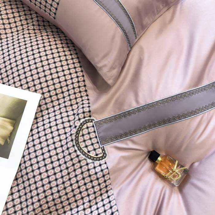 91家纺网 家纺一手货源 找家纺 (总) 品家居 2025新款全棉提花双层纱四件套-奈薇系列