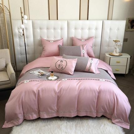 品家居 2025新款A版提花双层纱全棉四件套 可可恋人-粉