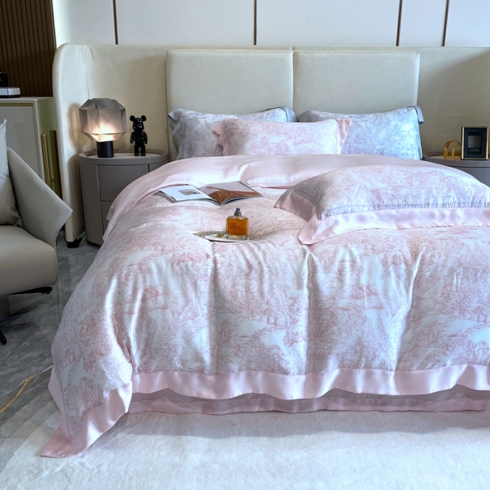 91家纺网 家纺一手货源 找家纺 馨蕊 2022新款兰精天丝高定系列四件套 巴黎-香蜜粉