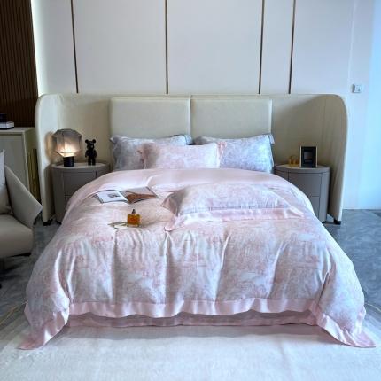 馨蕊 2022新款兰精天丝高定系列四件套 巴黎-香蜜粉