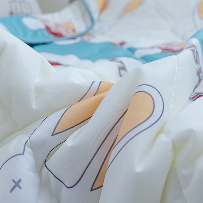 91家纺网 家纺一手货源 找家纺 吉咪兔2022儿童卡通凉感丝夏被空调被午睡小薄被子 芭比兔