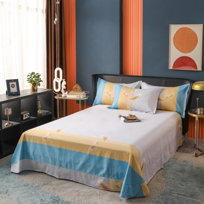 91家纺网 家纺一手货源 找家纺 雲归梦 2022新款全棉大版四件套 格子花型 情书