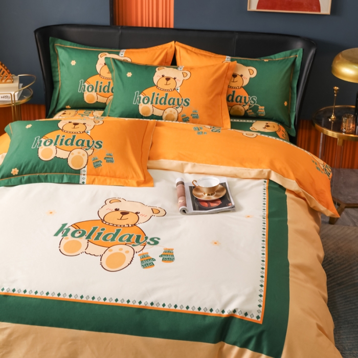 91家纺网 家纺一手货源 找家纺 雲归梦 2022新款全棉大版四件套 格子花型 豆蔻年华