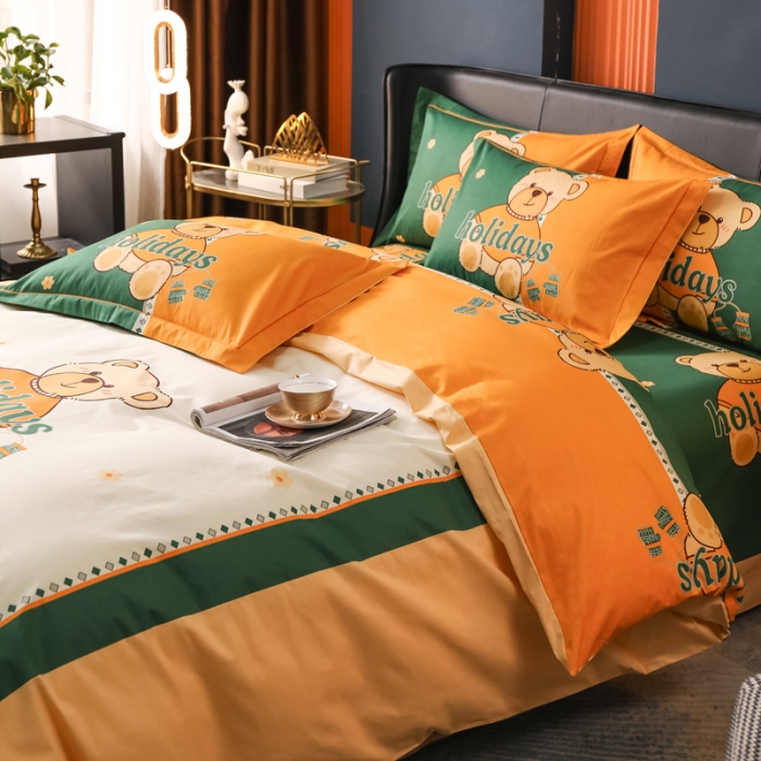 91家纺网 家纺一手货源 找家纺 雲归梦 2022新款全棉大版四件套 格子花型 豆蔻年华