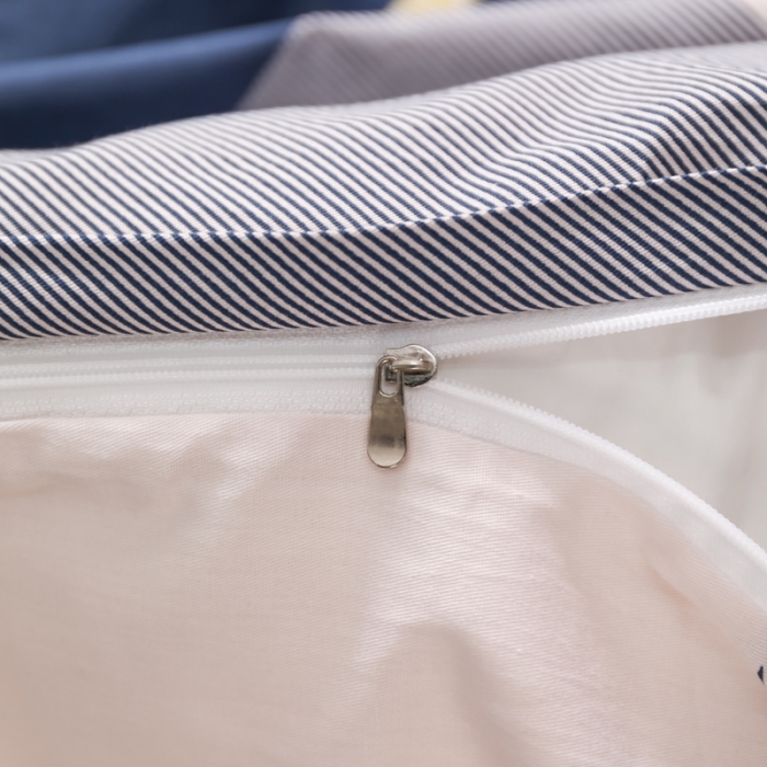 91家纺网 家纺一手货源 找家纺 雲归梦 2022新款全棉大版四件套 格子花型 格兰特-蓝