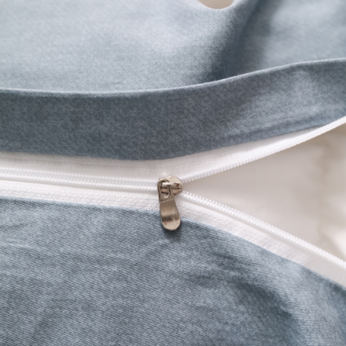 91家纺网 家纺一手货源 找家纺 雲归梦 2022新款全棉大版四件套 格子花型 简单爱-蓝