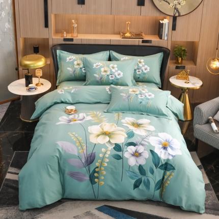 91家纺网 家纺一手货源 找家纺 （总）雲归梦 2022新款全棉大版四件套 花卉花型