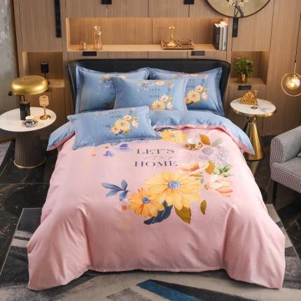 91家纺网 家纺一手货源 找家纺 （总）雲归梦 2022新款全棉大版四件套 花卉花型