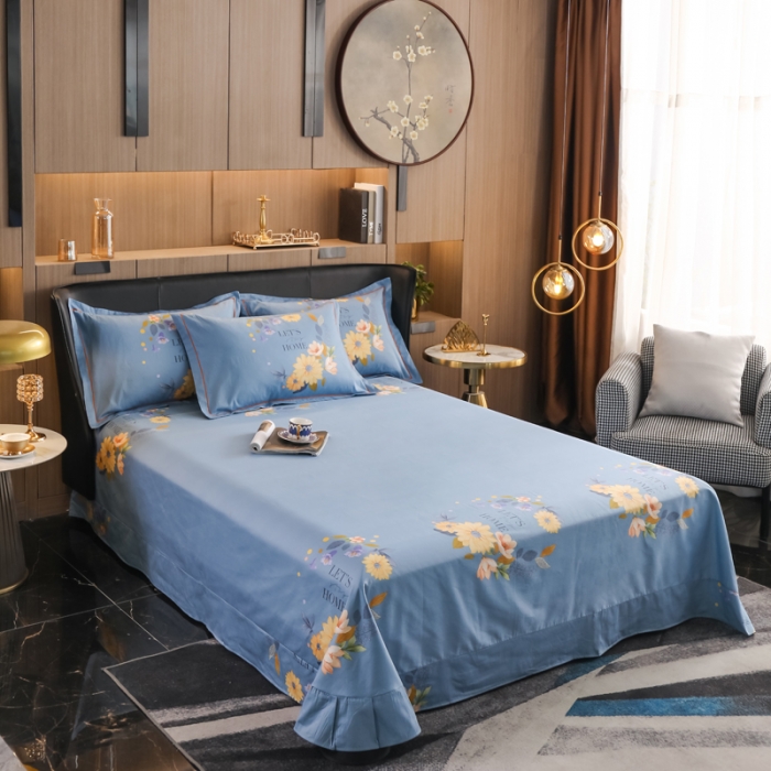 91家纺网 家纺一手货源 找家纺 雲归梦 2022新款全棉大版四件套 花卉花型 花语初晴-粉