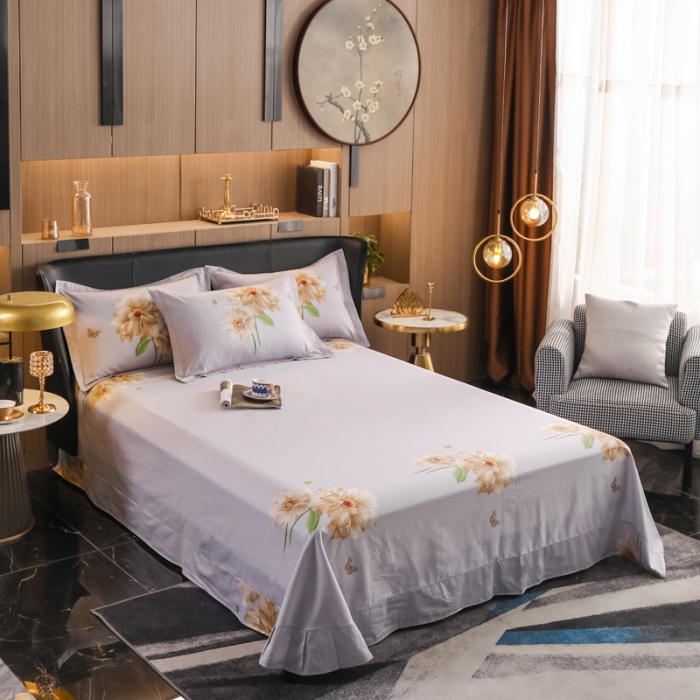 91家纺网 家纺一手货源 找家纺 雲归梦 2022新款全棉大版四件套 花卉花型 恋恋花开-粉