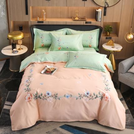 91家纺网 家纺一手货源 找家纺 雲归梦 2022新款全棉大版四件套 花卉花型 梦里花-玉