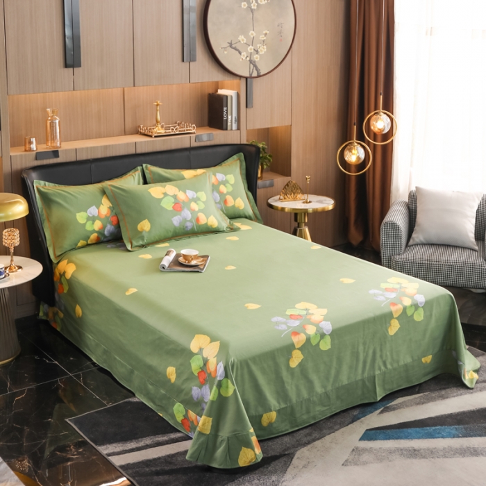 91家纺网 家纺一手货源 找家纺 雲归梦 2022新款全棉大版四件套 花卉花型 浅诺夏沐-白