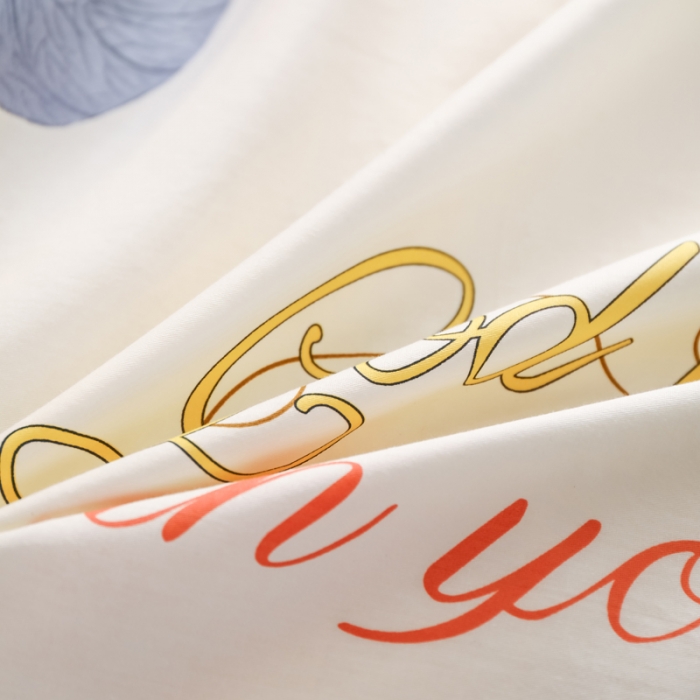 91家纺网 家纺一手货源 找家纺 雲归梦 2022新款全棉大版四件套 花卉花型 浅诺夏沐-白