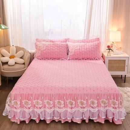 91家纺网 家纺一手货源 找家纺 （总）瑞宝 2025新款磨毛夹棉花边单床裙