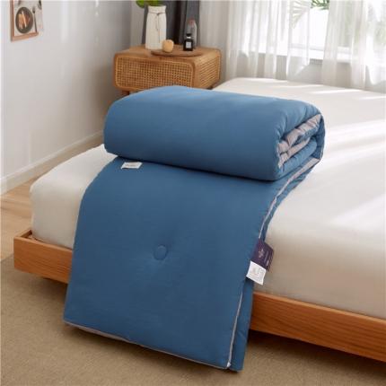 91家纺网 家纺一手货源 找家纺 森林人 2022新款无印水洗棉立体冬被 立体-宾利蓝