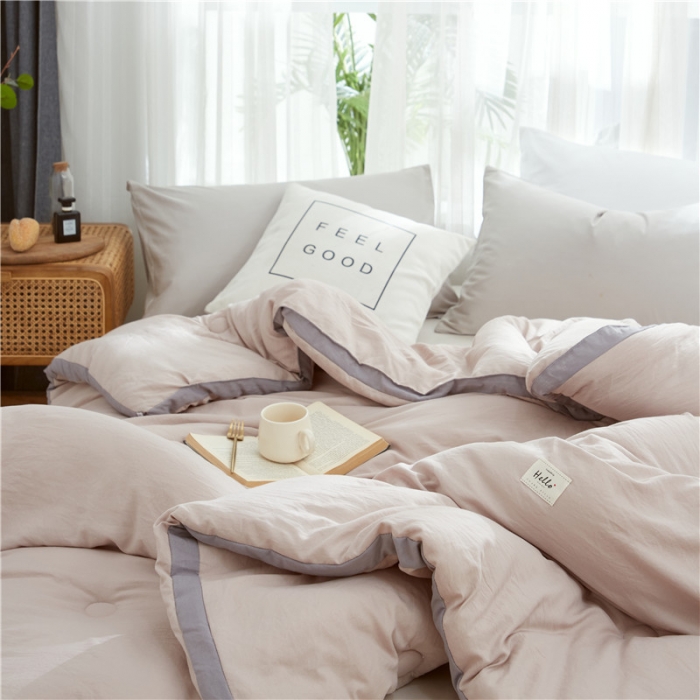 91家纺网 家纺一手货源 找家纺 森林人 2022新款无印水洗棉立体冬被 立体-卡其灰