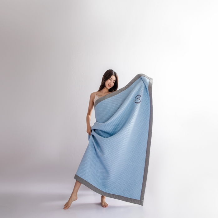 91家纺网 家纺一手货源 找家纺 佳居缘 2022新款冰豆豆冷感凉席三件套 蓝