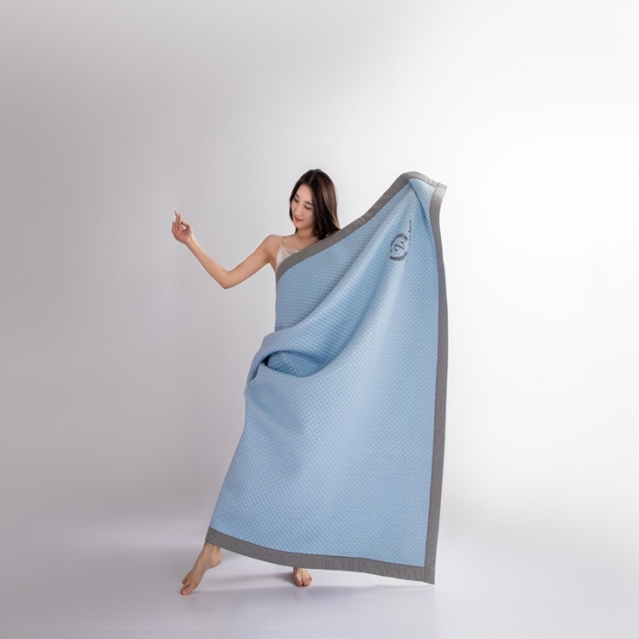 91家纺网 家纺一手货源 找家纺 佳居缘 2022新款冰豆豆冷感凉席三件套 蓝