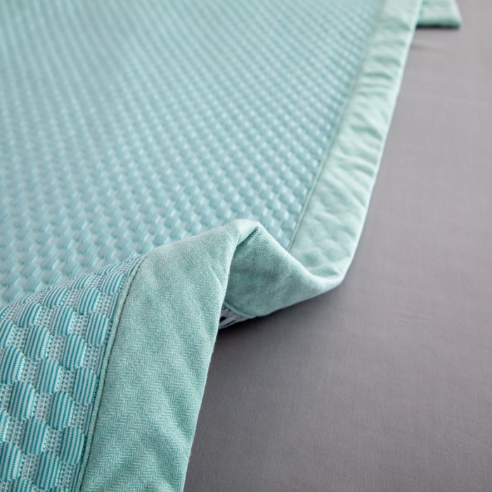 91家纺网 家纺一手货源 找家纺 佳居缘 2022新款冰豆豆冷感凉席三件套 绿