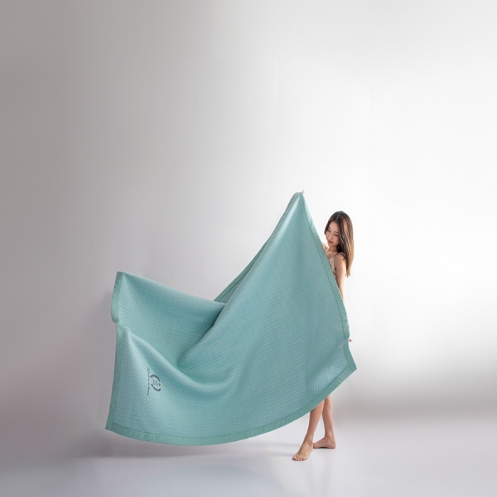 91家纺网 家纺一手货源 找家纺 佳居缘 2022新款冰豆豆冷感凉席三件套 绿