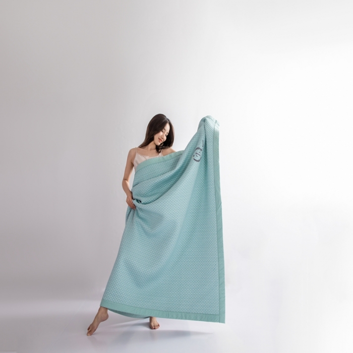 91家纺网 家纺一手货源 找家纺 佳居缘 2022新款冰豆豆冷感凉席三件套 绿