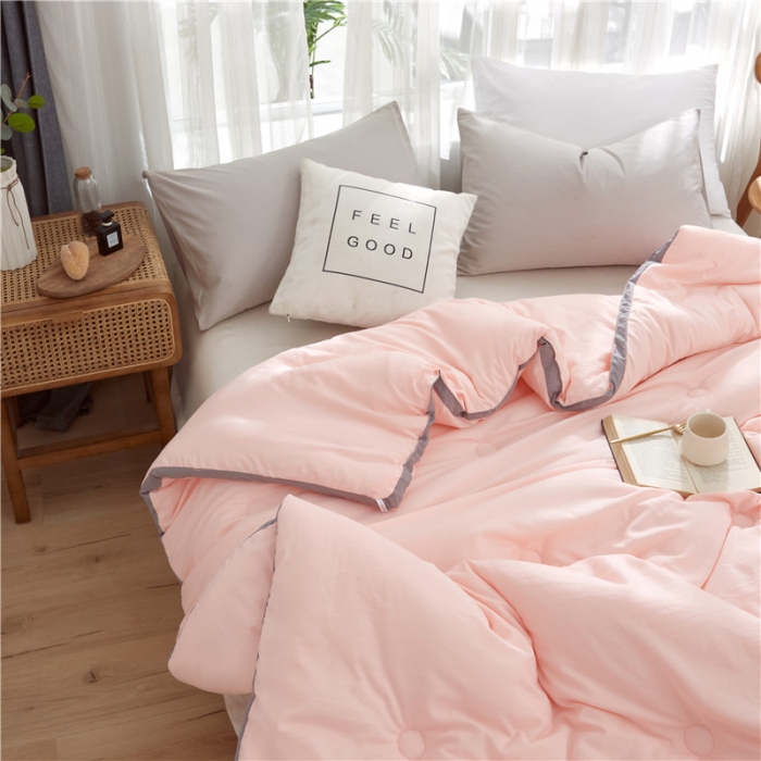 91家纺网 家纺一手货源 找家纺 森林人 2022新款无印水洗棉立体冬被 立体-浅玉