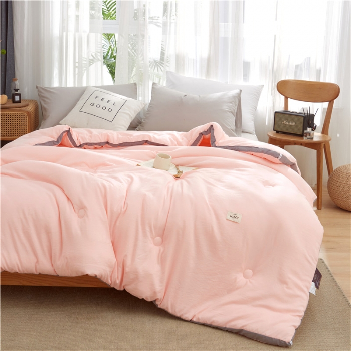 91家纺网 家纺一手货源 找家纺 森林人 2022新款无印水洗棉立体冬被 立体-浅玉