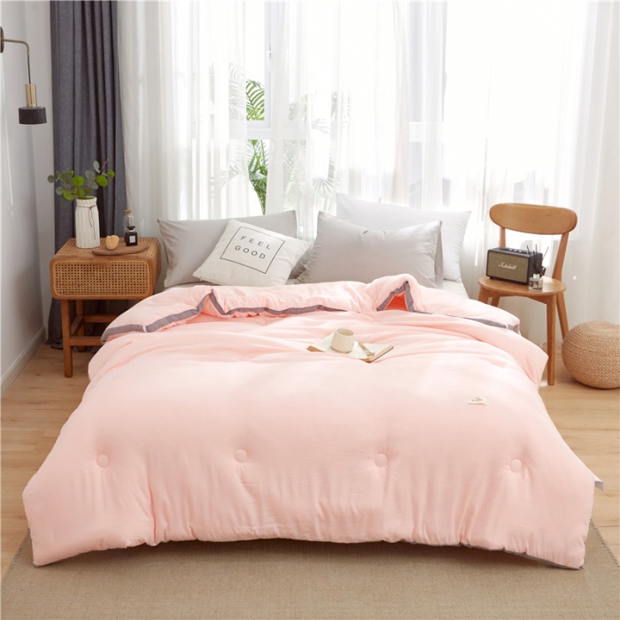 91家纺网 家纺一手货源 找家纺 森林人 2022新款无印水洗棉立体冬被 立体-浅玉